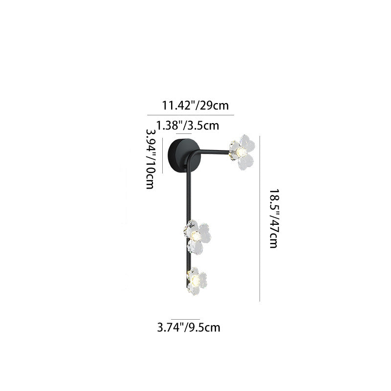 Moderne Art Deco Blumen Acryl Eisen Lampenschirm LED Wandleuchte Lampe Für Wohnzimmer