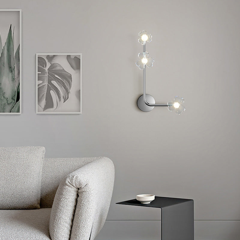 Moderne Art Deco Blumen Acryl Eisen Lampenschirm LED Wandleuchte Lampe Für Wohnzimmer