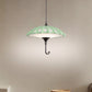 Zeitgenössische kreative Regenschirm Aluminium Acryl LED Pendelleuchte für das Wohnzimmer