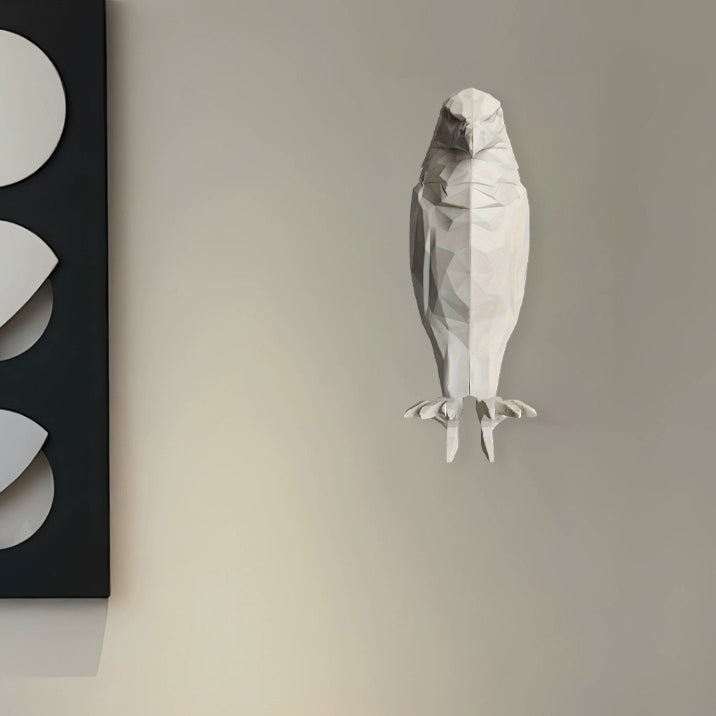 Zeitgenössische kreative 3D-gedruckte Uhu-Kunststoff-LED-Wandlampe für das Wohnzimmer
