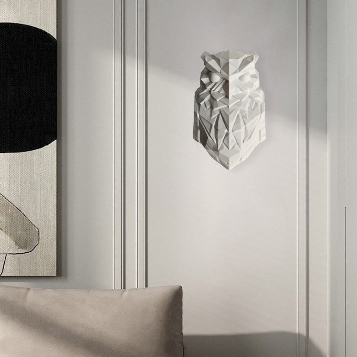 Zeitgenössische kreative 3D-gedruckte Uhu-Kunststoff-LED-Wandlampe für das Wohnzimmer