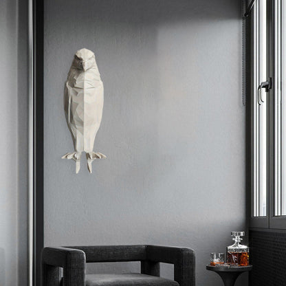 Zeitgenössische kreative 3D-gedruckte Uhu-Kunststoff-LED-Wandlampe für das Wohnzimmer
