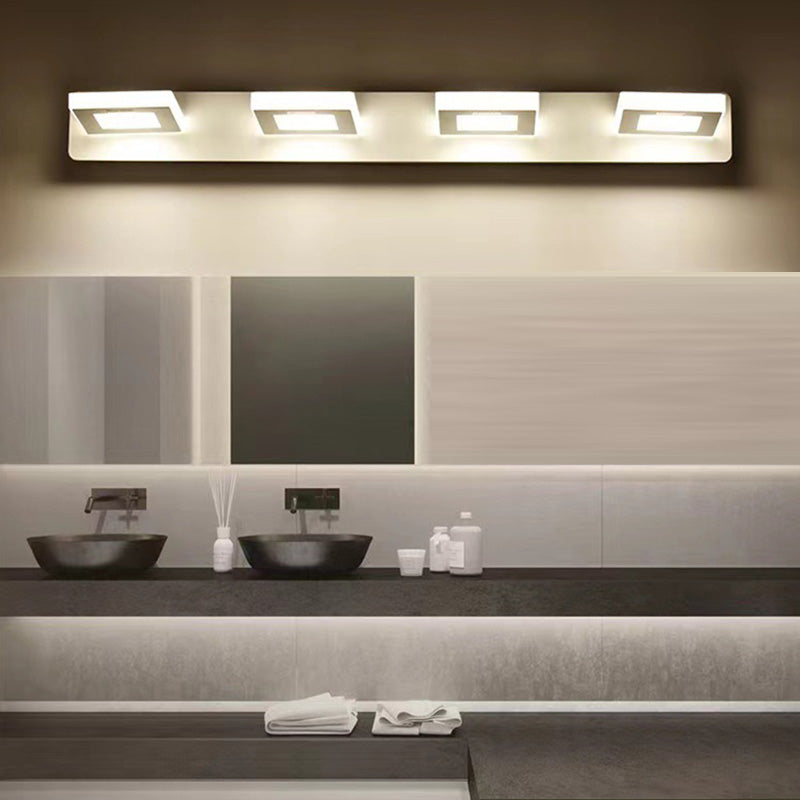 Frendorf | BrightVanity LED Wandleuchte | Rechteckiges & Rundes Design | Eisen & Acryl | Badbeleuchtung | Modern & Minimalistisch
