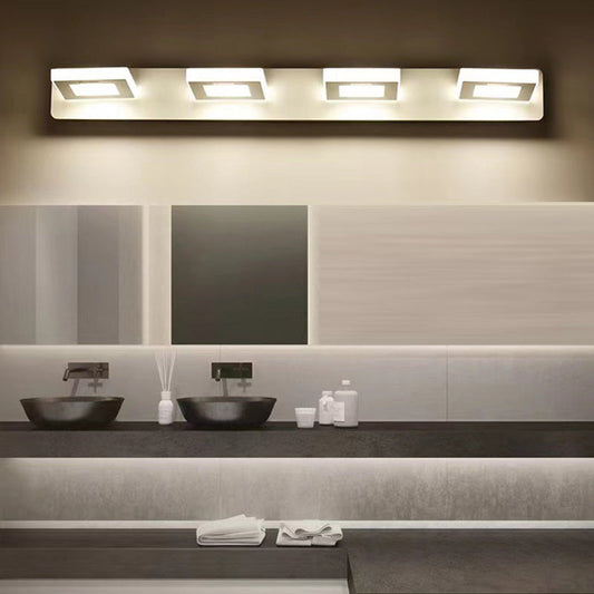 Frendorf | BrightVanity LED Wandleuchte | Rechteckiges & Rundes Design | Eisen & Acryl | Badbeleuchtung | Modern & Minimalistisch