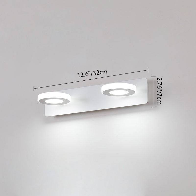 Frendorf | BrightVanity LED Wandleuchte | Rechteckiges & Rundes Design | Eisen & Acryl | Badbeleuchtung | Modern & Minimalistisch