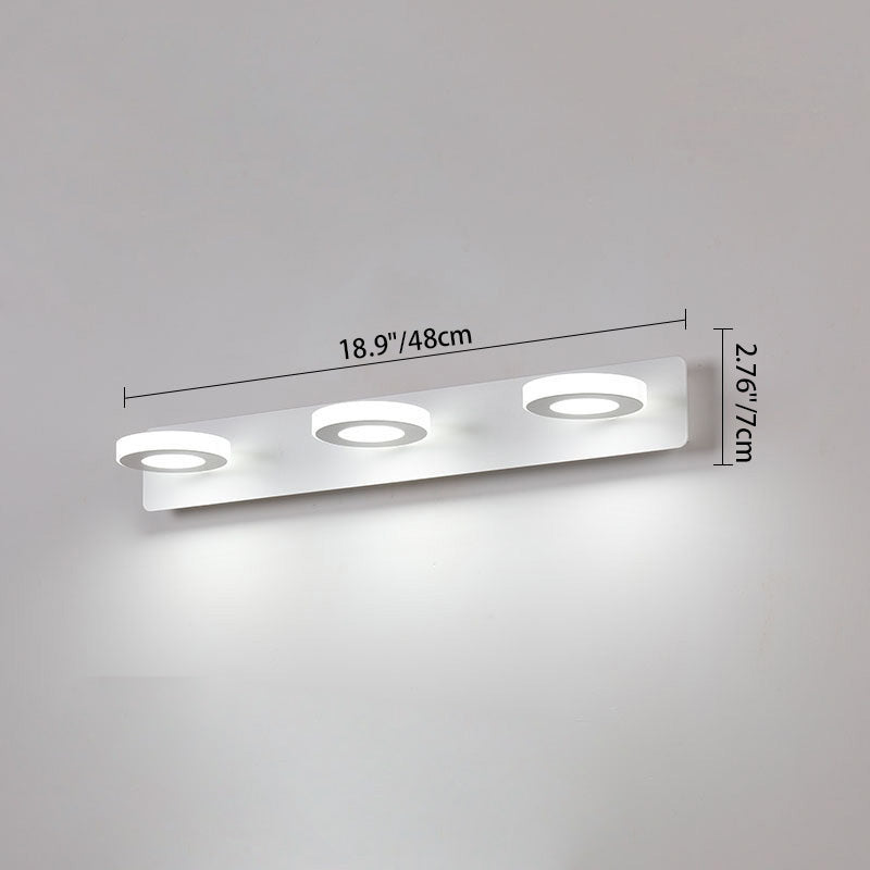 Frendorf | BrightVanity LED Wandleuchte | Rechteckiges & Rundes Design | Eisen & Acryl | Badbeleuchtung | Modern & Minimalistisch