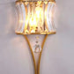 Moderne Luxus Halbkreis Gestreift Eisen Kristall 2-Licht Wandlampe Für Wohnzimmer