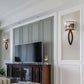Moderne Luxus Halbkreis Gestreift Eisen Kristall 2-Licht Wandlampe Für Wohnzimmer