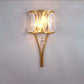 Moderne Luxus Halbkreis Gestreift Eisen Kristall 2-Licht Wandlampe Für Wohnzimmer