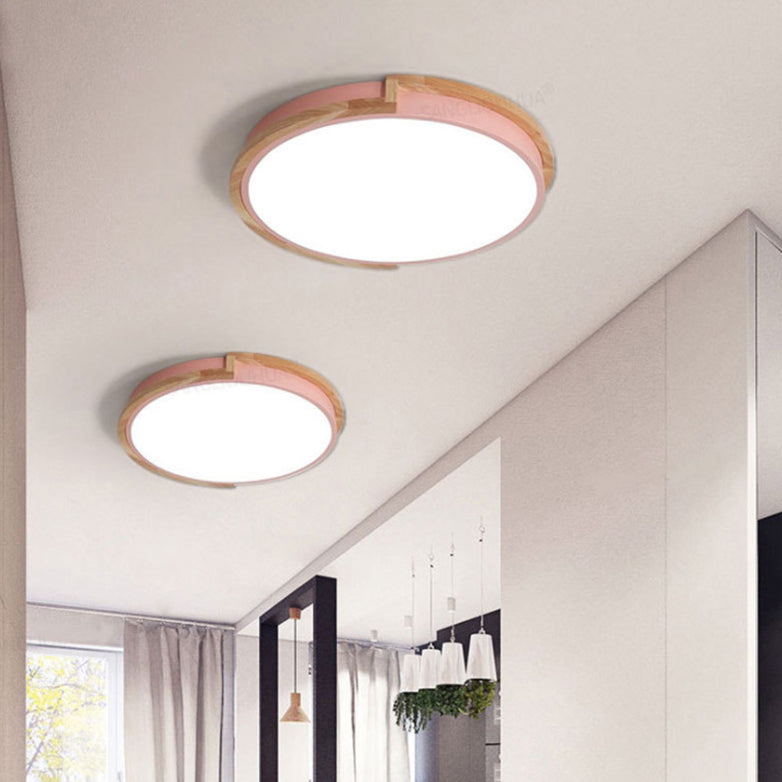 Frendorf | LumenCraft Nordic LED Deckenleuchte | Holzrahmen | Acrylschirm | Stimmungslicht | Für Schlafzimmer und Wohnzimmer