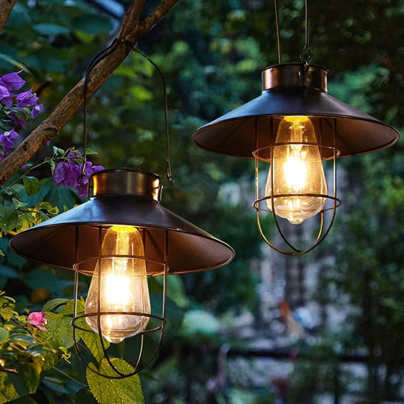 Moderne Einfachheit Solar-Laterne Eisenrahmen LED Landschaftslicht Außenlicht für Garten