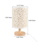 Moderne Art Deco zylindrische Holzbasis Stoffschirm LED Tischlampe für das Schlafzimmer