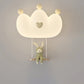 Zeitgenössische Kreative Kinder Krone Tier Eisen PE LED Wand Scone Lampe Für Schlafzimmer
