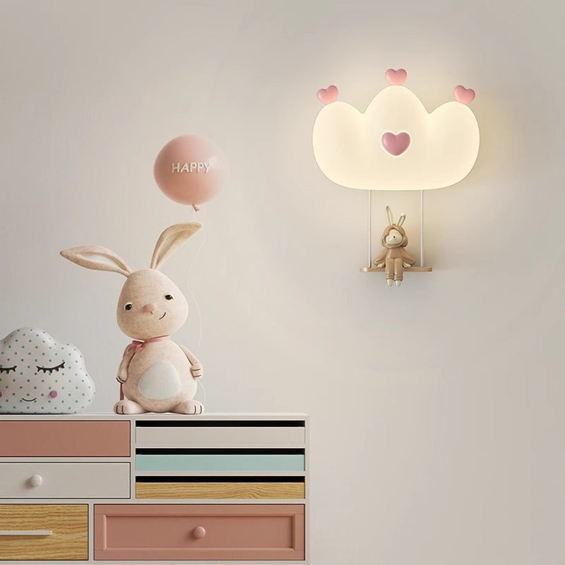 Zeitgenössische Kreative Kinder Krone Tier Eisen PE LED Wand Scone Lampe Für Schlafzimmer