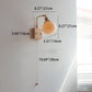 Traditionelle japanische drehbare gerade Stangen-Glo be runde Tasse Form Holz Kupfer Keramik 1-Licht Wandlampe für Wohnzimmer
