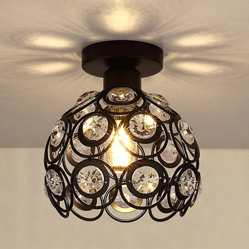 Nordic Dome Circle Kombination Eisen Aluminium Rahmen 1-Licht Semi-Flush Mount Deckenleuchte für das Wohnzimmer