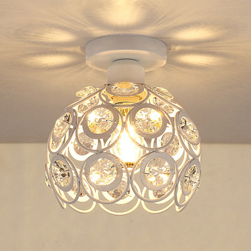 Nordic Dome Circle Kombination Eisen Aluminium Rahmen 1-Licht Semi-Flush Mount Deckenleuchte für das Wohnzimmer