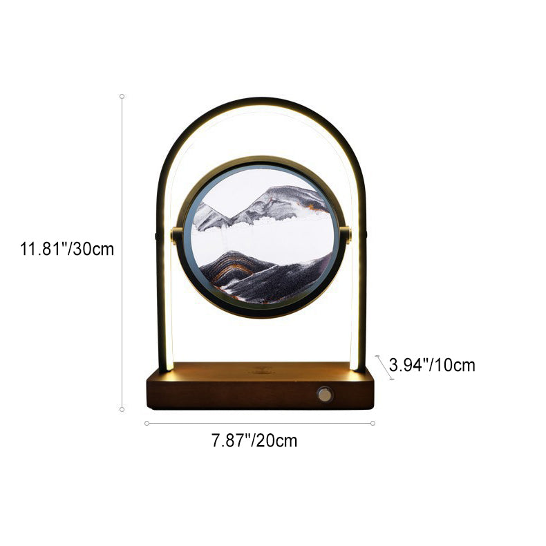 Zeitgenössische Kreative Schwimmende Sandholz Aluminium PVC USB LED Tischlampe Für Schlafzimmer