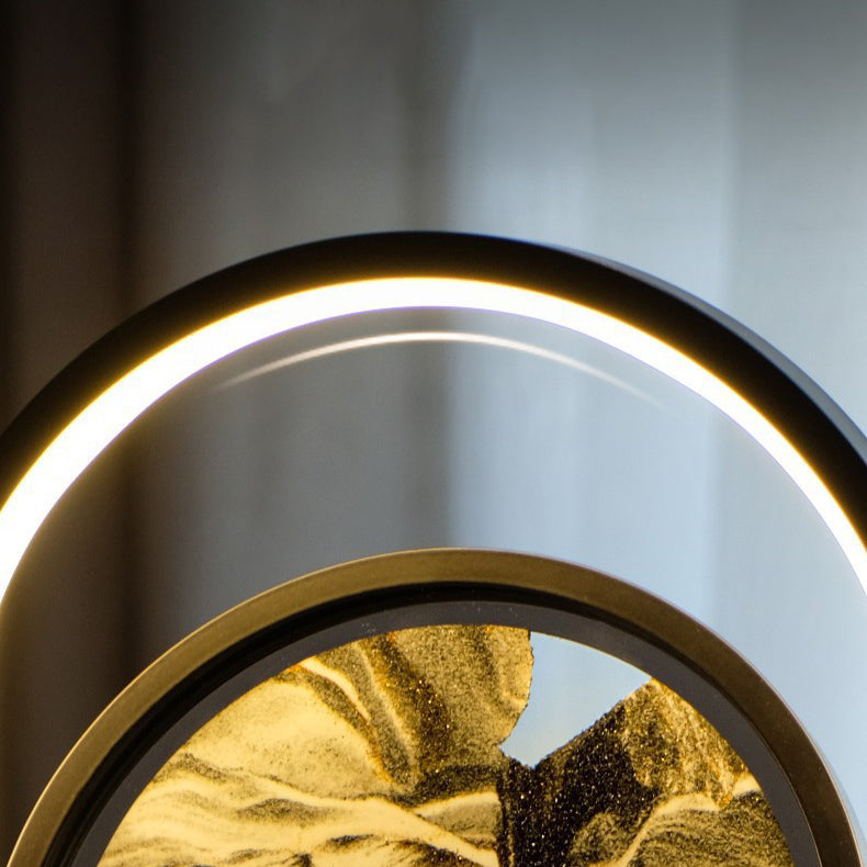 Zeitgenössische Kreative Schwimmende Sandholz Aluminium PVC USB LED Tischlampe Für Schlafzimmer