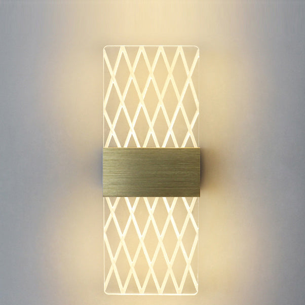 Modern Minimalist Rechteck Feder Himmel Acryl Aluminium LED Wand Sconces Lampe Für Wohnzimmer