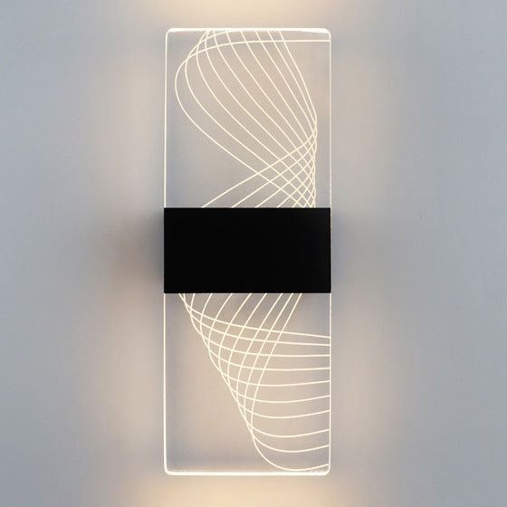 Modern Minimalist Rechteck Feder Himmel Acryl Aluminium LED Wand Sconces Lampe Für Wohnzimmer