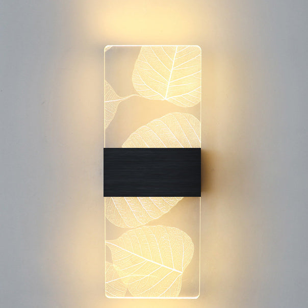 Modern Minimalist Rechteck Feder Himmel Acryl Aluminium LED Wand Sconces Lampe Für Wohnzimmer