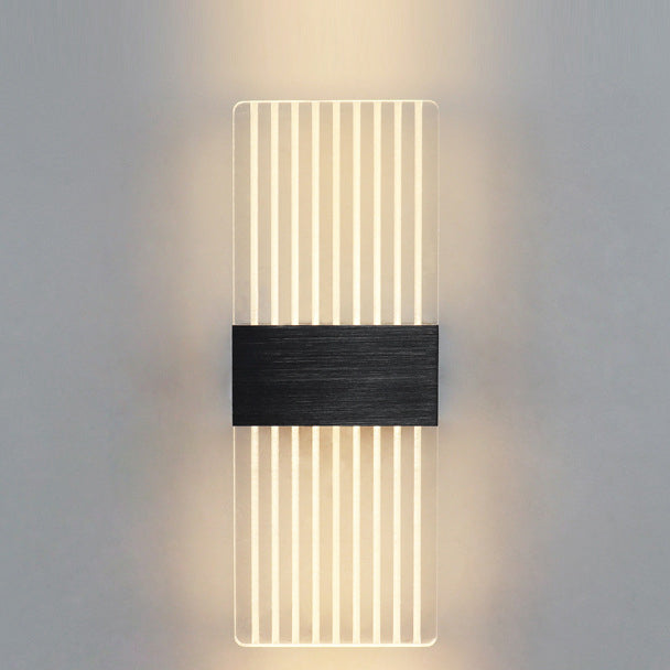 Modern Minimalist Rechteck Feder Himmel Acryl Aluminium LED Wand Sconces Lampe Für Wohnzimmer