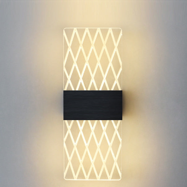 Modern Minimalist Rechteck Feder Himmel Acryl Aluminium LED Wand Sconces Lampe Für Wohnzimmer