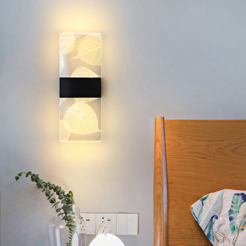 Modern Minimalist Rechteck Feder Himmel Acryl Aluminium LED Wand Sconces Lampe Für Wohnzimmer