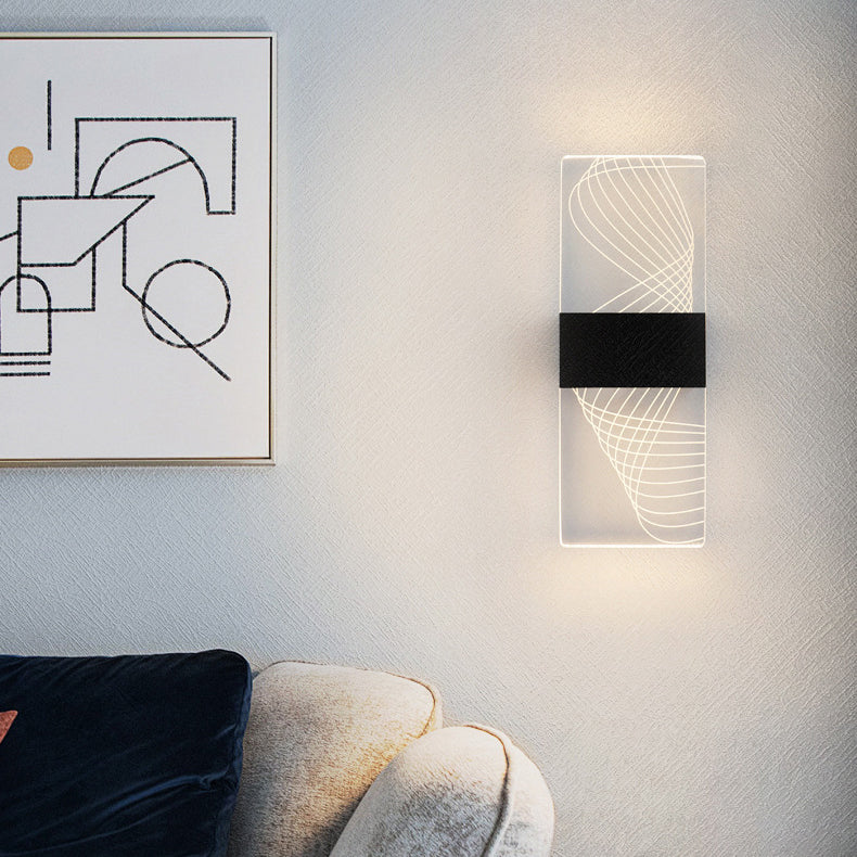 Modern Minimalist Rechteck Feder Himmel Acryl Aluminium LED Wand Sconces Lampe Für Wohnzimmer