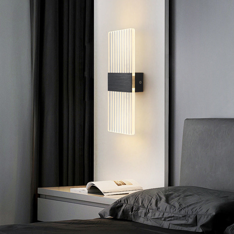 Modern Minimalist Rechteck Feder Himmel Acryl Aluminium LED Wand Sconces Lampe Für Wohnzimmer
