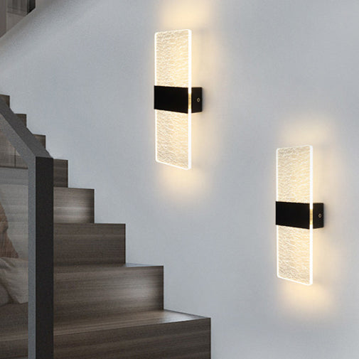 Modern Minimalist Rechteck Feder Himmel Acryl Aluminium LED Wand Sconces Lampe Für Wohnzimmer