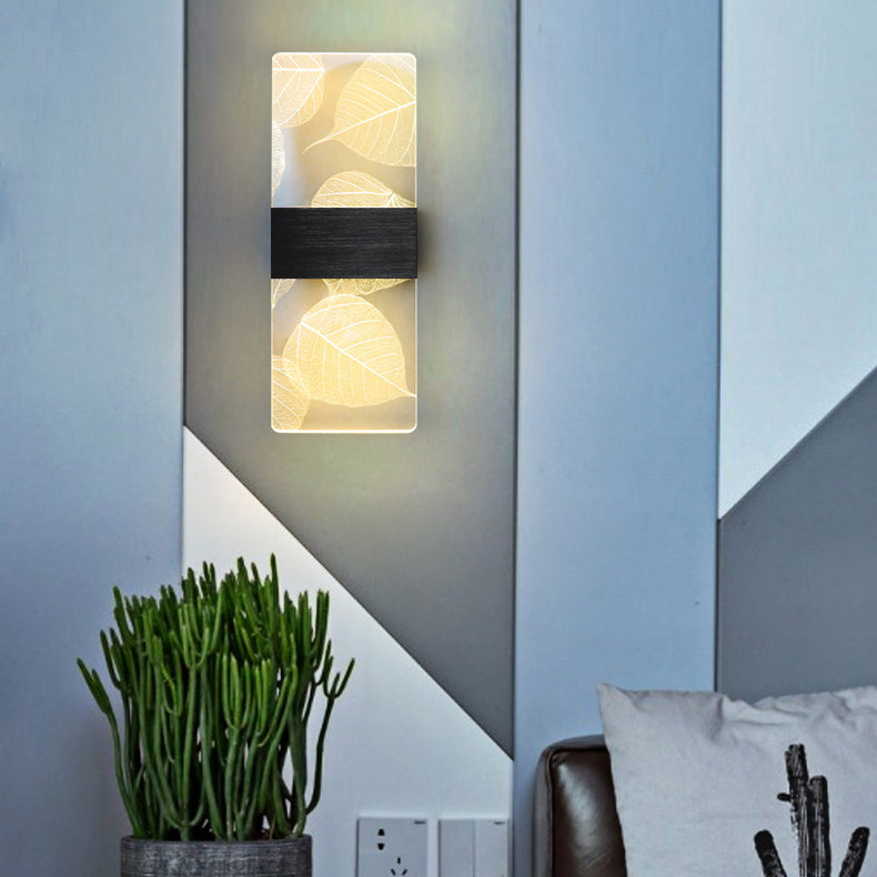 Modern Minimalist Rechteck Feder Himmel Acryl Aluminium LED Wand Sconces Lampe Für Wohnzimmer