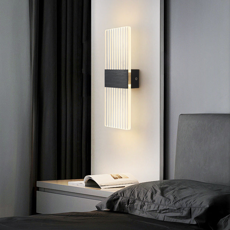 Modern Minimalist Rechteck Feder Himmel Acryl Aluminium LED Wand Sconces Lampe Für Wohnzimmer