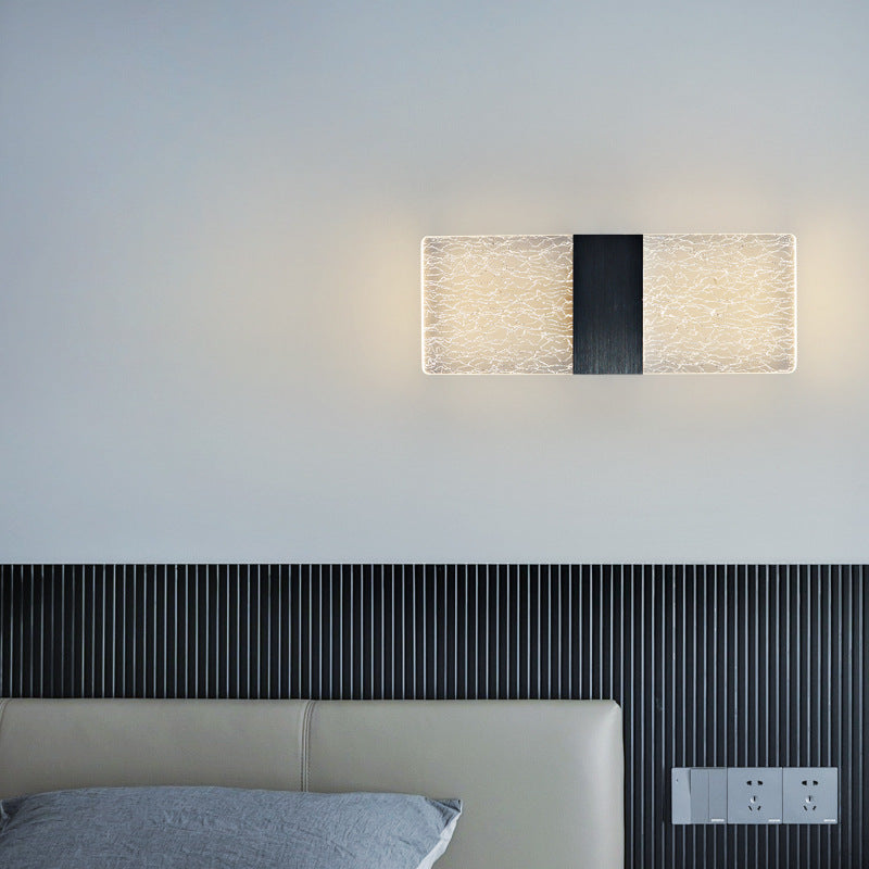 Modern Minimalist Rechteck Feder Himmel Acryl Aluminium LED Wand Sconces Lampe Für Wohnzimmer