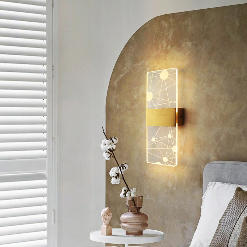 Modern Minimalist Rechteck Feder Himmel Acryl Aluminium LED Wand Sconces Lampe Für Wohnzimmer