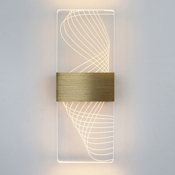 Modern Minimalist Rechteck Feder Himmel Acryl Aluminium LED Wand Sconces Lampe Für Wohnzimmer