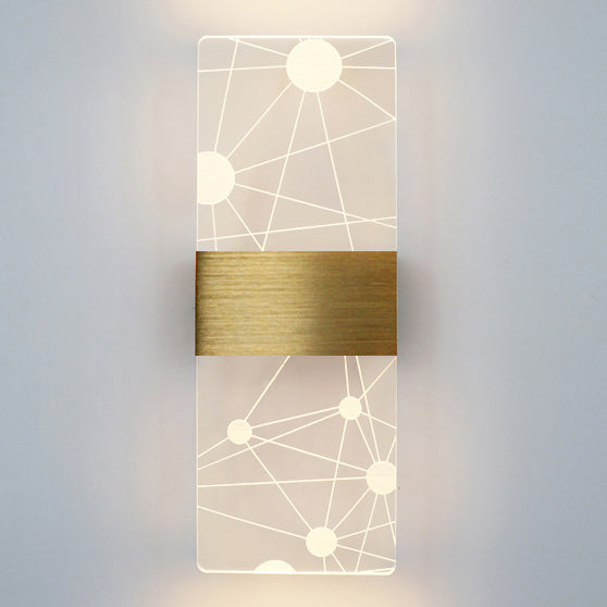 Modern Minimalist Rechteck Feder Himmel Acryl Aluminium LED Wand Sconces Lampe Für Wohnzimmer