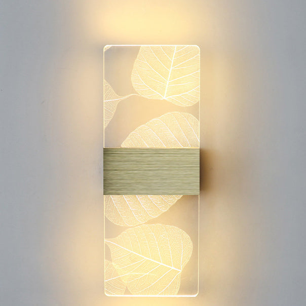 Modern Minimalist Rechteck Feder Himmel Acryl Aluminium LED Wand Sconces Lampe Für Wohnzimmer