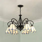 Frendorf | VitraGleam Tiffany Hängelampe | Konischer Buntglas Kronleuchter | 3/5/6/8 Lichter | Wohnzimmer Eleganz