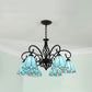 Frendorf | VitraGleam Tiffany Hängelampe | Konischer Buntglas Kronleuchter | 3/5/6/8 Lichter | Wohnzimmer Eleganz