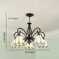 Frendorf | VitraGleam Tiffany Hängelampe | Konischer Buntglas Kronleuchter | 3/5/6/8 Lichter | Wohnzimmer Eleganz
