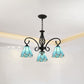 Frendorf | VitraGleam Tiffany Hängelampe | Konischer Buntglas Kronleuchter | 3/5/6/8 Lichter | Wohnzimmer Eleganz