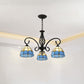 Frendorf | VitraGleam Tiffany Hängelampe | Konischer Buntglas Kronleuchter | 3/5/6/8 Lichter | Wohnzimmer Eleganz