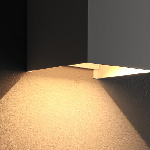Moderne Minimalistische Wasserdichte Würfel Oben Unten Aluminium Glas Induktions-LED-Wandleuchte Lampen Für Schlafzimmer