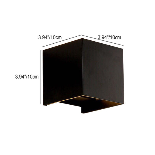 Moderne Minimalistische Wasserdichte Würfel Oben Unten Aluminium Glas Induktions-LED-Wandleuchte Lampen Für Schlafzimmer
