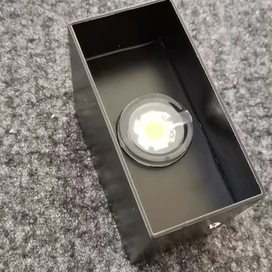 Moderne Minimalistische Wasserdichte Würfel Oben Unten Aluminium Glas Induktions-LED-Wandleuchte Lampen Für Schlafzimmer