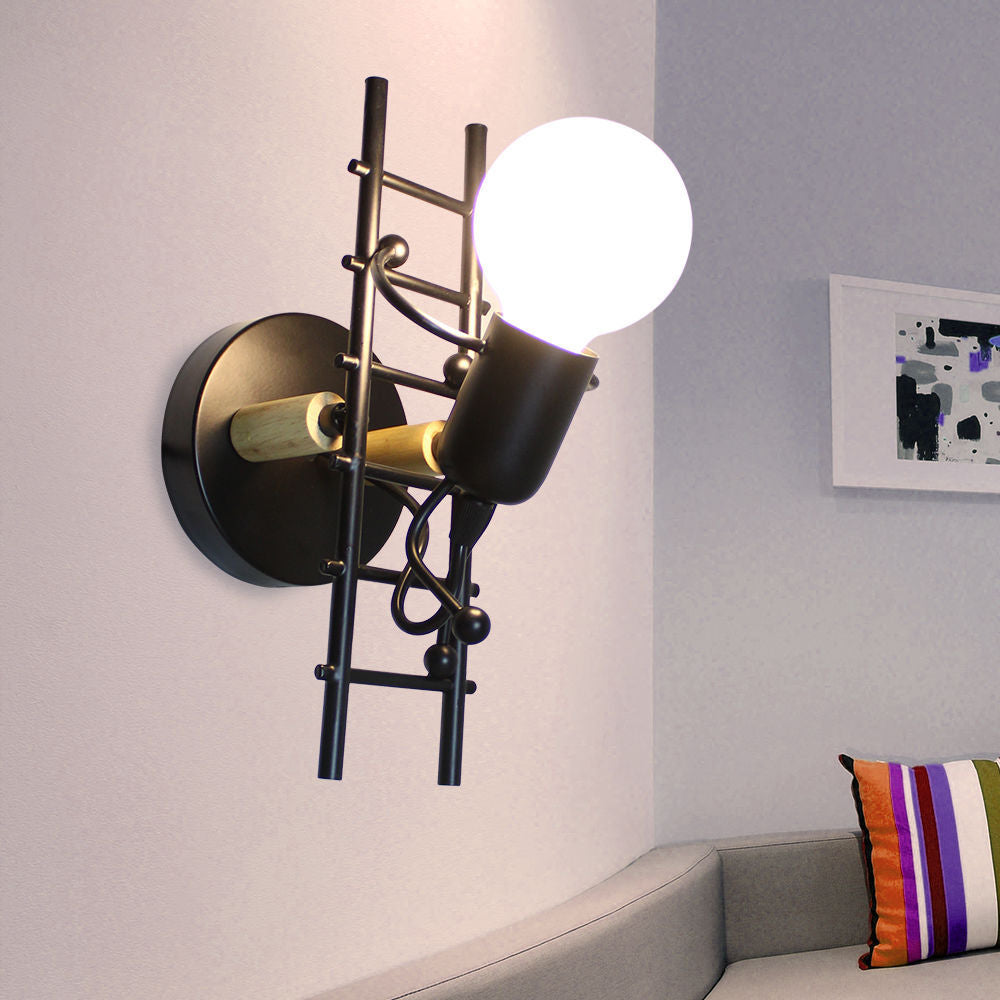 Frendorf | LumiStep Kreatives Leiter-Wandlicht | Moderne Wandlampe mit Humanoid-Design | LED | Dekorative Beleuchtung für Wohnzimmer