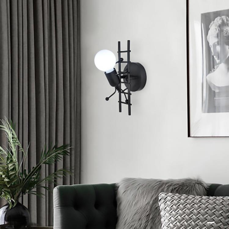 Frendorf | LumiStep Kreatives Leiter-Wandlicht | Moderne Wandlampe mit Humanoid-Design | LED | Dekorative Beleuchtung für Wohnzimmer