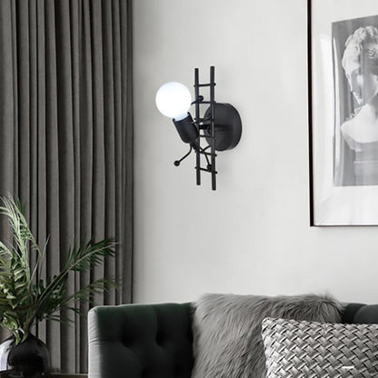 Frendorf | LumiStep Kreatives Leiter-Wandlicht | Moderne Wandlampe mit Humanoid-Design | LED | Dekorative Beleuchtung für Wohnzimmer